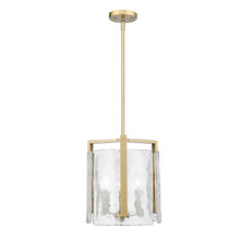  3164-3P BCB-HWG - Aenon BCB 3 Light Pendant in Brushed Champagne Bronze with Hammered Water Glass Shade